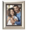 Champagne Bead Metal Picture Frame Holds 4"x6" Photo -Fashion Accessories Store Item2306 jpg