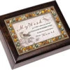 Wish For You Embrace Love Amber Earth Tone Jeweled Music Box Plays Edelweiss -Fashion Accessories Store JM432A