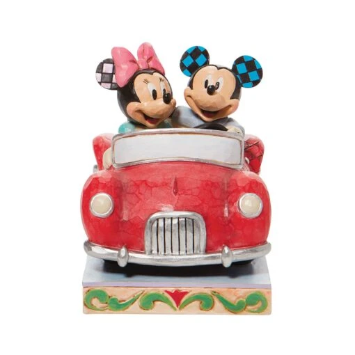 Disney Jim Mickey And Minnie In Red Car Cruise In Style Hallmark Exclusive Figurine - Image 2