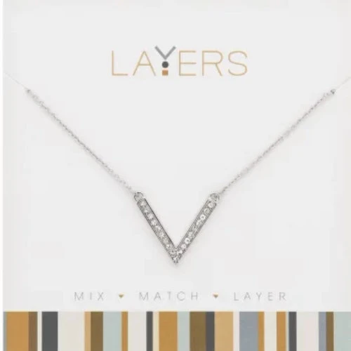 Silver Narrow "V" Layers Necklace 3 Silver Narrow "V" Layers Necklace