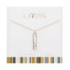 Gold Rectangle Granite Layers Necklace -Fashion Accessories Store LAY 87G