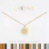 Gold White Starburst Coin Layers Necklace -Fashion Accessories Store Lay 155G