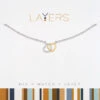 Silver Two-Tone Double Heart Layers Necklace -Fashion Accessories Store Lay 597S