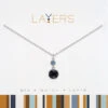 Silver Drop Stone Montana Blue Layers Necklace -Fashion Accessories Store Lay 615S
