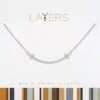 Silver Curved CZ T Layers Necklace -Fashion Accessories Store Lay 617S