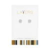 Silver Round CZ Stud Layers Earrings -Fashion Accessories Store Lay Ear506 S