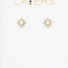 Gold Sunburst Stud Layers Earrings -Fashion Accessories Store Lay Ear66 G