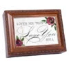 Loved You Then, Love You Still Woodgrain Embossed Jewelry Music Box Plays ""Wonderful World" -Fashion Accessories Store MB2258