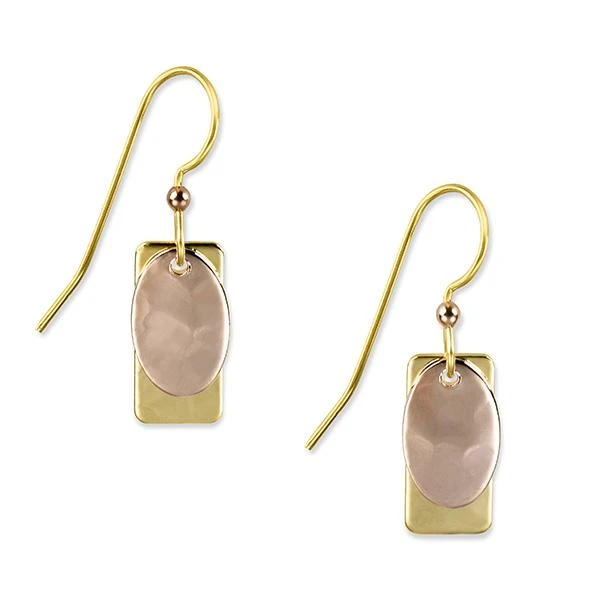 Silver Forest Earrings Rose Gold Oval On Gold Rectangle 3 Silver Forest Earrings Rose Gold Oval On Gold Rectangle