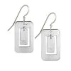 Silver Forest Earrings Silver Rectangle In Rectangle 1 Silver Forest Earrings Silver Rectangle In Rectangle -Fashion Accessories Store NE 0647