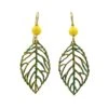 Silver Forest Metal Open Leaf Drop Earrings -Fashion Accessories Store NE 0677A