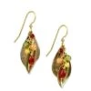 Silver Forest Earrings Gold Fall Color Beads On Teardrop -Fashion Accessories Store NE 1028