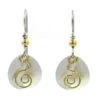 Silver Forest Earrings Gold Coil On White Circle -Fashion Accessories Store NE 1455 1