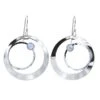 Silver Forest Earrings Silver Loop In Loop With Purple Bead -Fashion Accessories Store NE 1628
