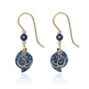 Silver Forest Open Curl On Blue Paisley Earrings -Fashion Accessories Store NE 1778