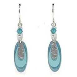 Silver Forest Mixed Turquoise Layered Shapes Pierced Earrings