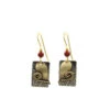 Silver Forest Heart W/Coil On Rectangle Earrings -Fashion Accessories Store NE 1849