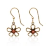Silver Forest Earrings Gold Open Wire Flower With Center Bead -Fashion Accessories Store NE 2039