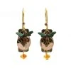 Silver Forest Insect Layered Gold-Tone Mixed Metal Earrings -Fashion Accessories Store NE 2054