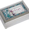 Granddaughter I Love You Brushed Silver Tone Jewelry Petite Music Box Plays You Are My Sunshine -Fashion Accessories Store PJ284C