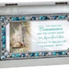 First Communion Joy Of Gods Love Brushed Silver Blue Jeweled Petite Music Box Plays Jesus Loves Me -Fashion Accessories Store PJ58SC