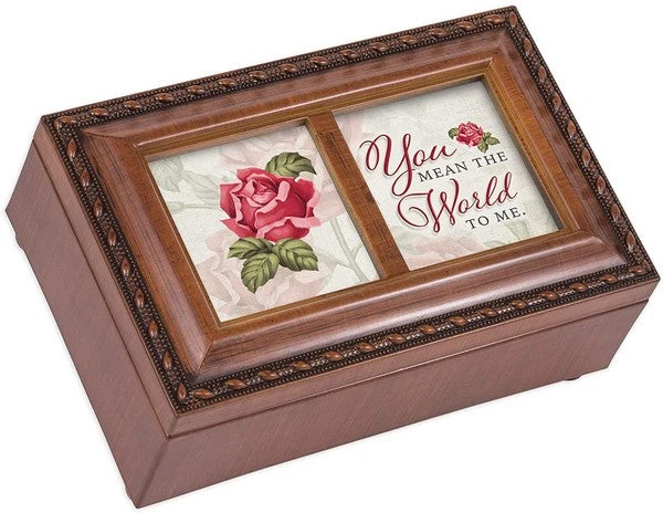 You Mean The World To Me Woodgrain Rope Petite Music Box Plays That's What Friends Are For 3 You Mean The World To Me Woodgrain Rope Petite Music Box Plays That's What Friends Are For