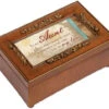 Aunt Fortunate To Have You Woodgrain Embossed Jewelry Music Box Plays Wonderful World -Fashion Accessories Store PR173