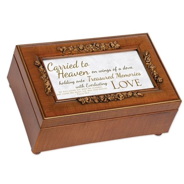 Treasured Memories Love Feather Wood Finish Petite Rose Jewelry Music Box Plays Amazing Grace 3 Treasured Memories Love Feather Wood Finish Petite Rose Jewelry Music Box Plays Amazing Grace