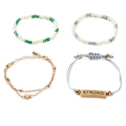Hallmark Strong And Courageous Bracelets, Set Of 4 7 Hallmark Strong And Courageous Bracelets, Set Of 4 -Fashion Accessories Store REL1080 02