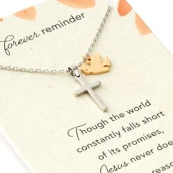 Hallmark Forever Reminder Cross And Dove Necklace -Fashion Accessories Store REL1090 02