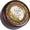 Nana Amber Earth Tone Jeweled Round Music Box Plays Wind Beneath My Wings -Fashion Accessories Store RJ65A