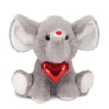 9.5" Gray Elephant With Glitter Heart Necklace Stuffed Plush -Fashion Accessories Store V00586