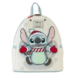 Loungefly Stitch Holiday Snow Angel Glitter Mini Backpack