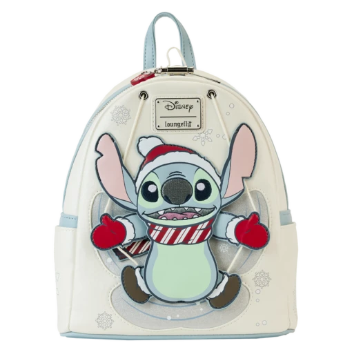 Loungefly Stitch Holiday Snow Angel Glitter Mini Backpack