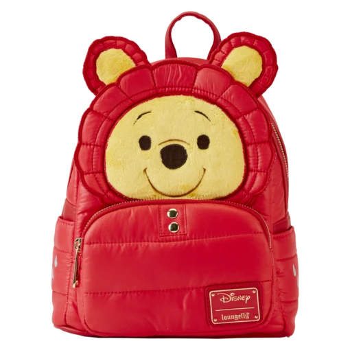 LOUNGEFLY Winnie The Pooh Rainy Day Puffer Jacket Cosplay Mini Backpack