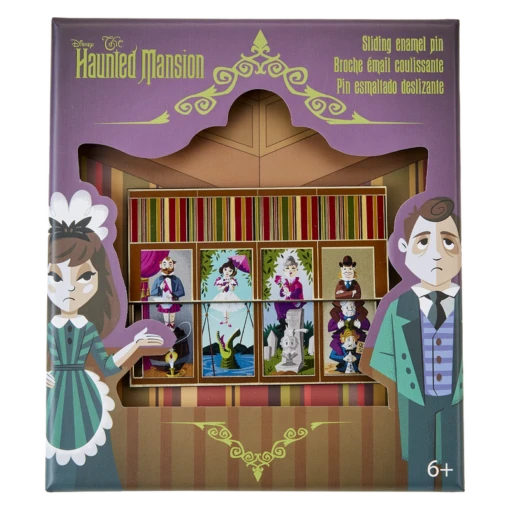 Loungefly Haunted Mansion Stretching Room Portraits 3" Collector Box Sliding Pin