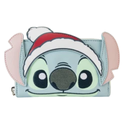Loungefly Stitch Holiday Glitter Zip Around Wallet