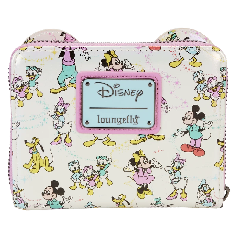 LOUNGEFLY Disney100 Mickey & Friends Classic All-Over Print Iridescent Zip Around Wallet 4 LOUNGEFLY Disney100 Mickey & Friends Classic All-Over Print Iridescent Zip Around Wallet - Image 2