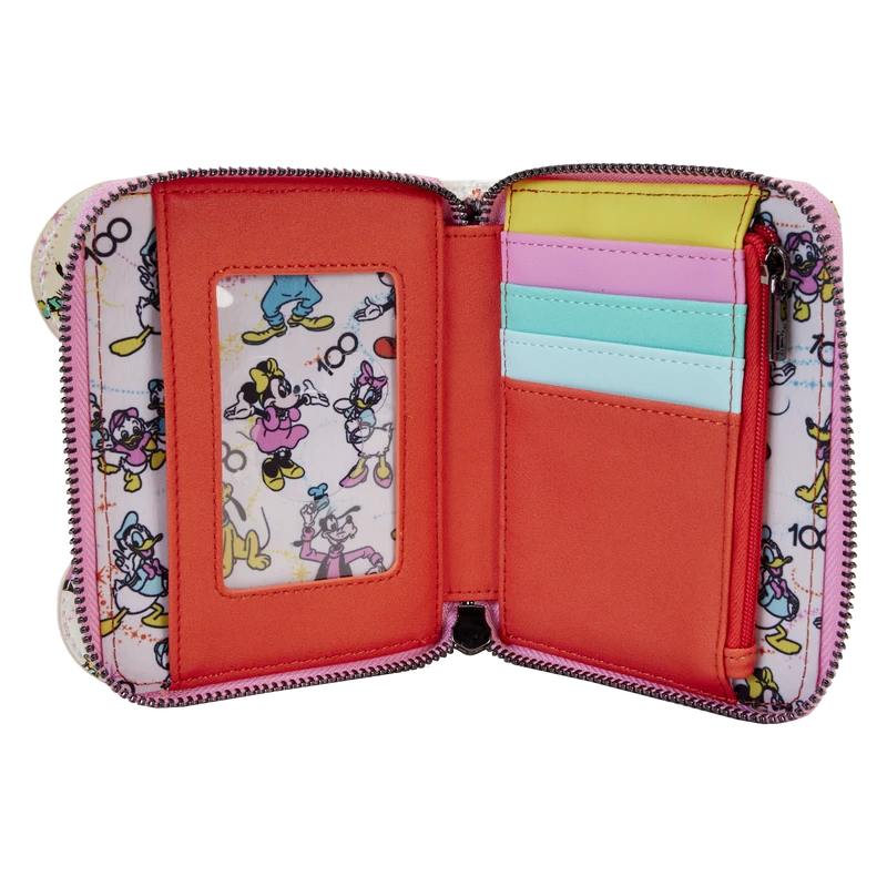 LOUNGEFLY Disney100 Mickey & Friends Classic All-Over Print Iridescent Zip Around Wallet 5 LOUNGEFLY Disney100 Mickey & Friends Classic All-Over Print Iridescent Zip Around Wallet - Image 3