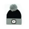 Kids Night Scout™ Rechargeable LED Black Beanie Pom Hat -Fashion Accessories Store beanie