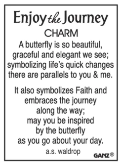 Enjoy The Journey Butterfly Pocket Token Charm -Fashion Accessories Store er49302 ht