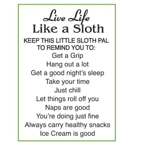 Get A Grip Live Like Sloth Token Charm - Image 2