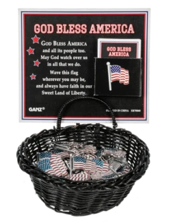 God Bless America Swivel Flag Token Charm -Fashion Accessories Store er70860 1