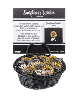 Sunflower Wishes Token Charm -Fashion Accessories Store er70948