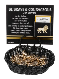 Be Brave And Courageous Lion Token Charm -Fashion Accessories Store er70990 1
