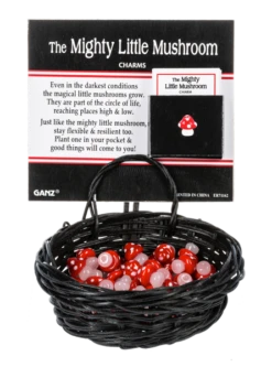 The Mighty Little Mushroom Glass Token Charm -Fashion Accessories Store er71162 1
