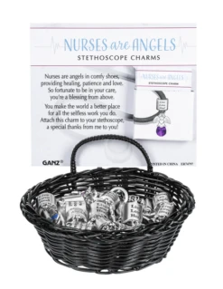 Nurses Are Angels Stethoscope Token Charm -Fashion Accessories Store er74797 1
