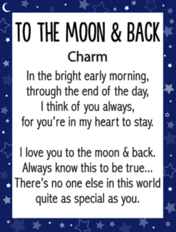 I Love You To The Moon And Back Token Charm -Fashion Accessories Store er77915 ht