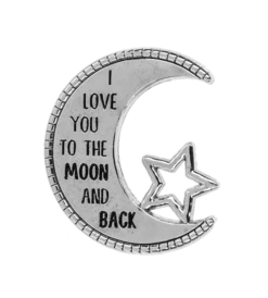 I Love You To The Moon And Back Token Charm -Fashion Accessories Store er77915 in