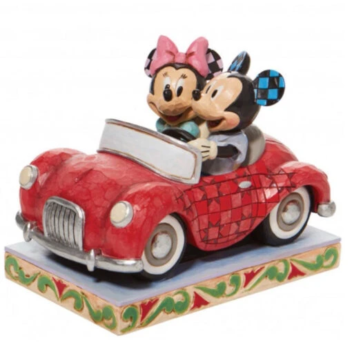 Disney Jim Mickey And Minnie In Red Car Cruise In Style Hallmark Exclusive Figurine